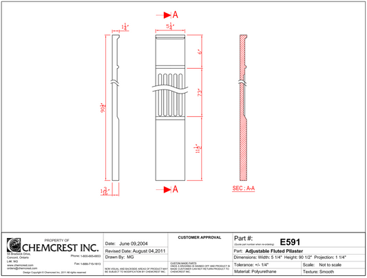 Adjustable Fluted Pilaster | E591