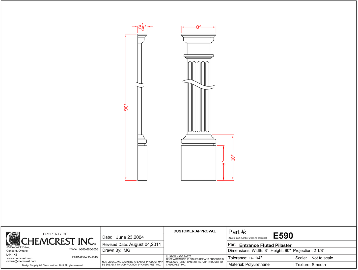 Entrance Fluted Pilaster | E590