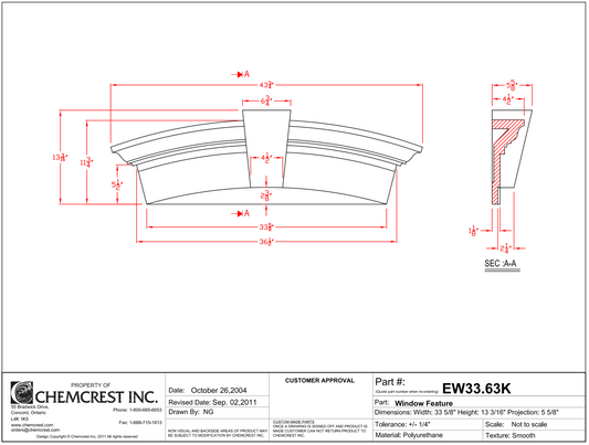 Elliptical Door/Window with Keystone | EW33.63K