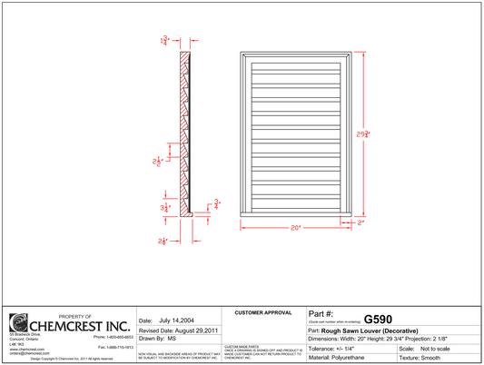 Rough Sawn Decorative Louver | G590