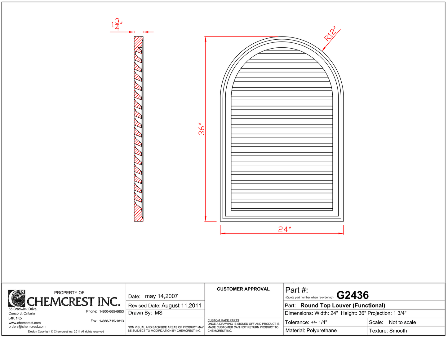 Round Top Louver | G2436