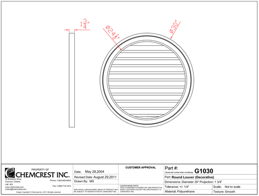 Round Decorative Louver | G1030