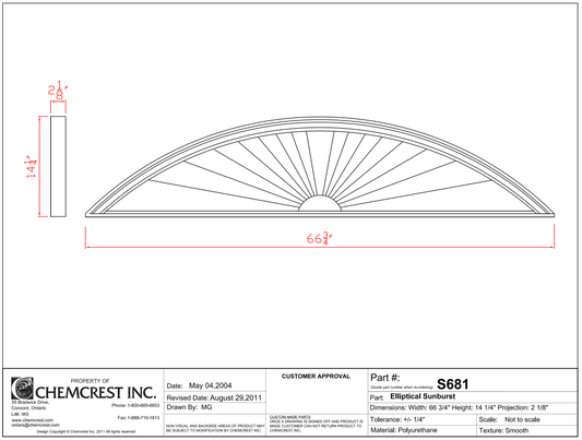 Elliptical Sunburst | S681