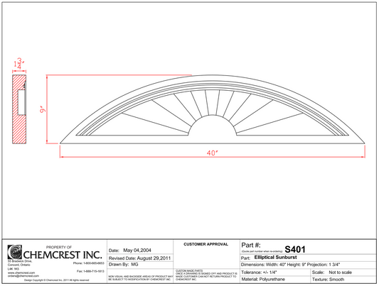 Elliptical Sunburst | S401