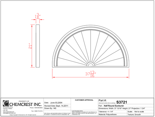 Half Round Sunburst | S3721