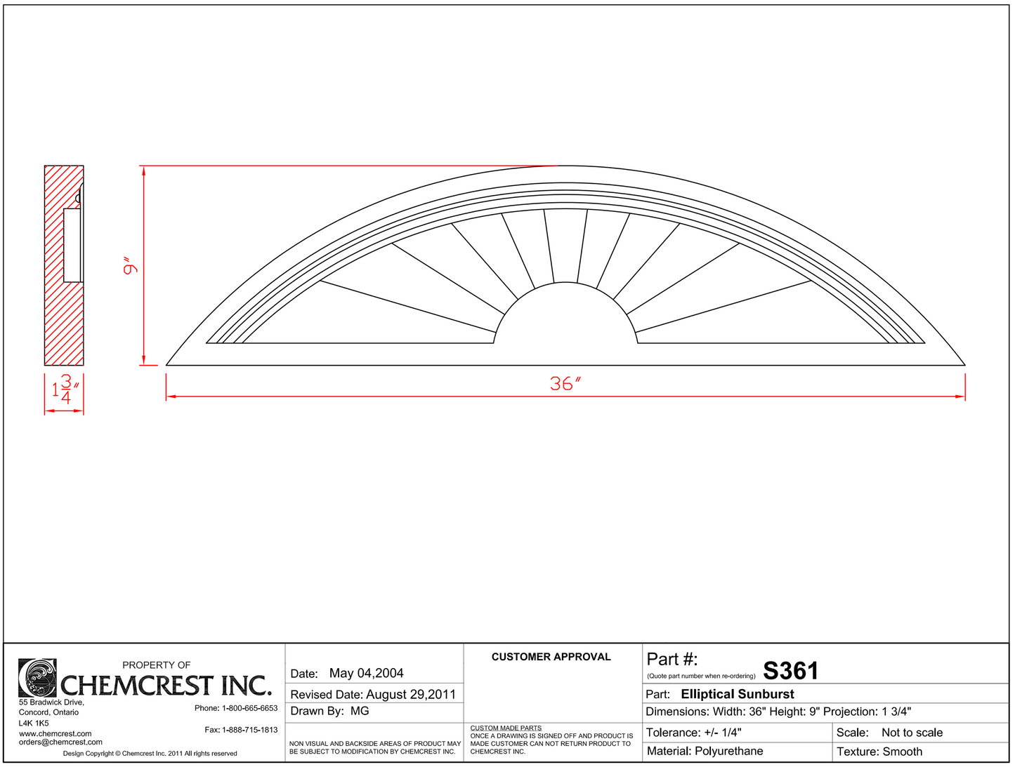 Elliptical Sunburst | S361