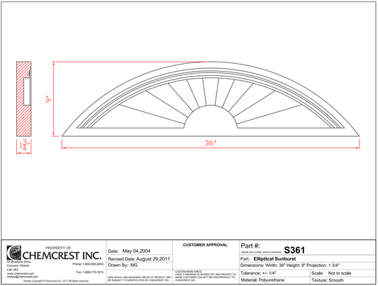 Elliptical Sunburst | S361
