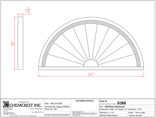Half Round Sunburst | S360