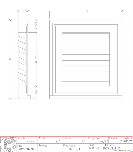 Functional Rectangular Louver with Sill