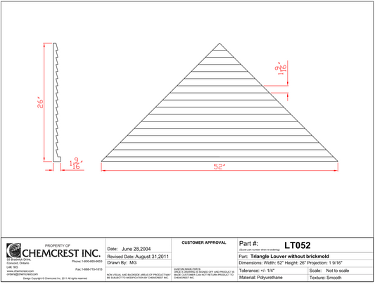 Triangle Louver without Brickmold