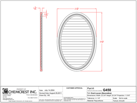 Decorative Oval Louver | Vertical