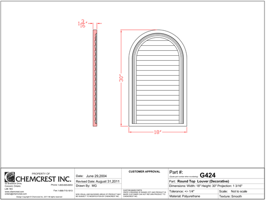 Decorative Round Top Louver