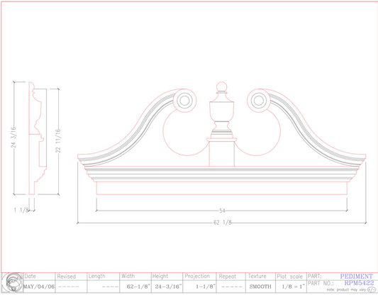 Rams Head Pediment with Mantle | RPM5422