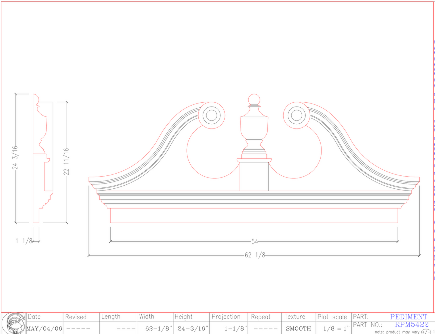 Rams Head Pediment with Mantle | RPM5022