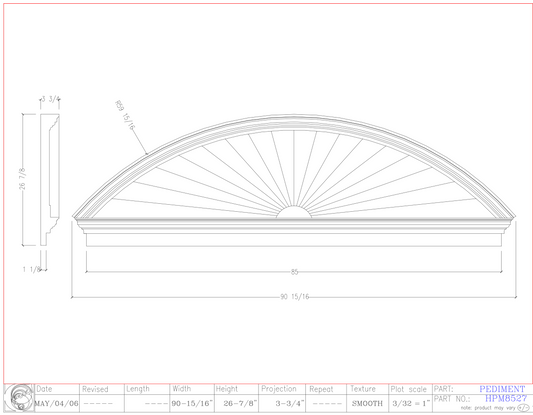 Horizon Pediment with Mantel | HPM8527