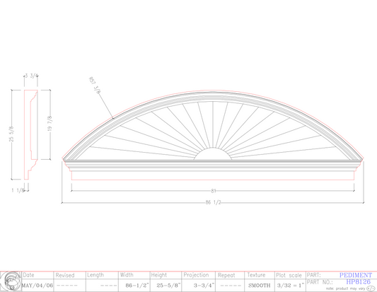 Horizon Pediment with Mantel | HPM8126