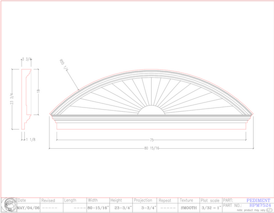 Horizon Pediment with Mantel | HPM7524