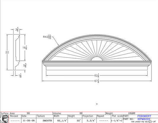 Horizon Pediment with Mantel | HPM6222