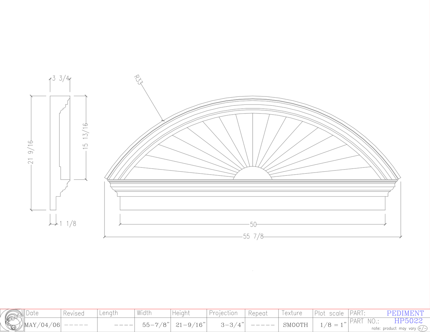 Horizon Pediment with Mantel | HPM5022