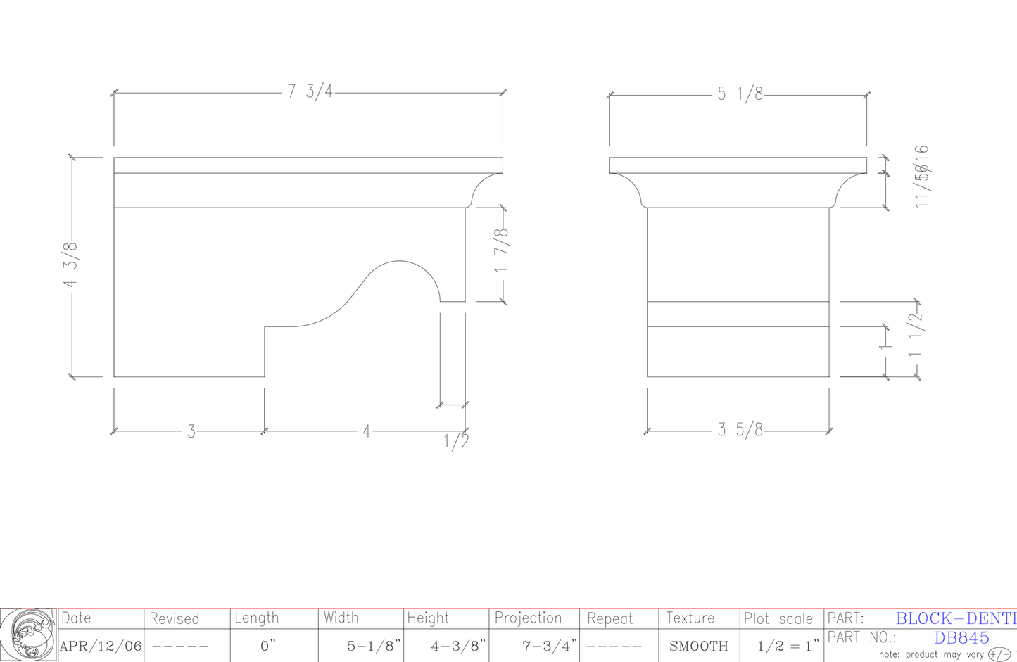 Dentil Block | DB845