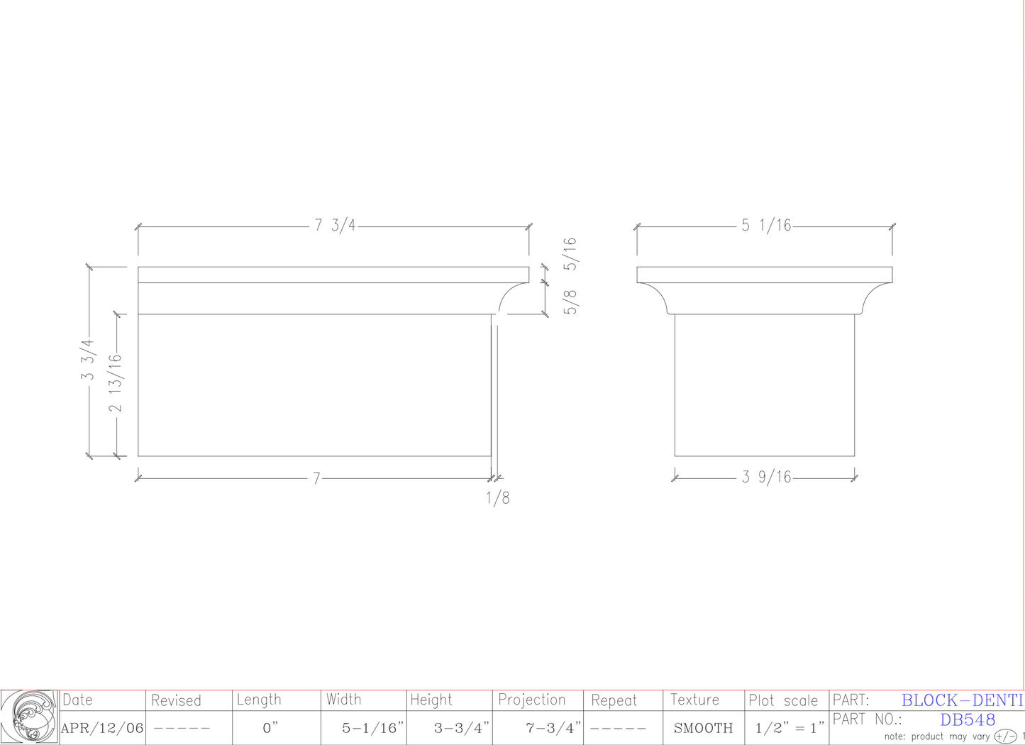 Dentil Block | DB548