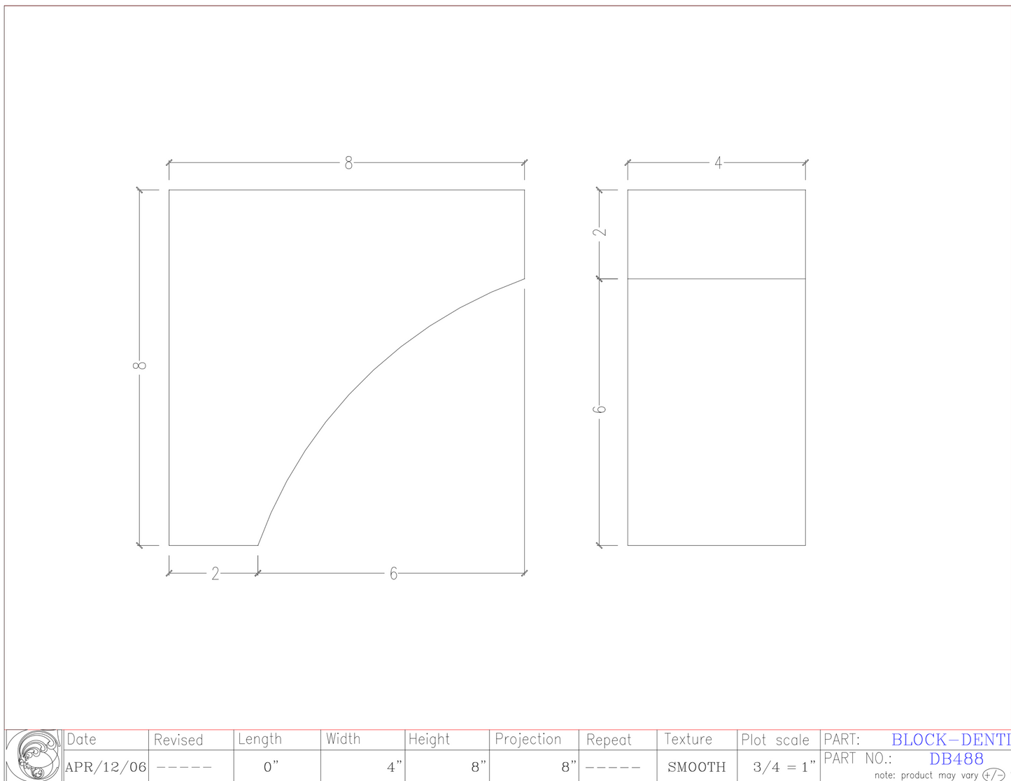 Dentil Block | DB488