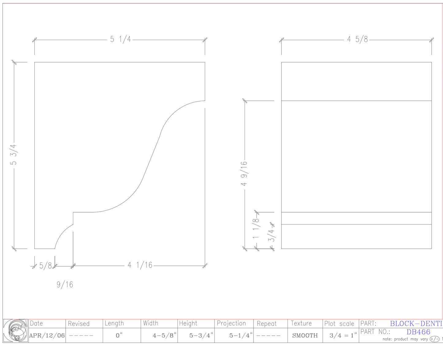 Dentil Block | DB466