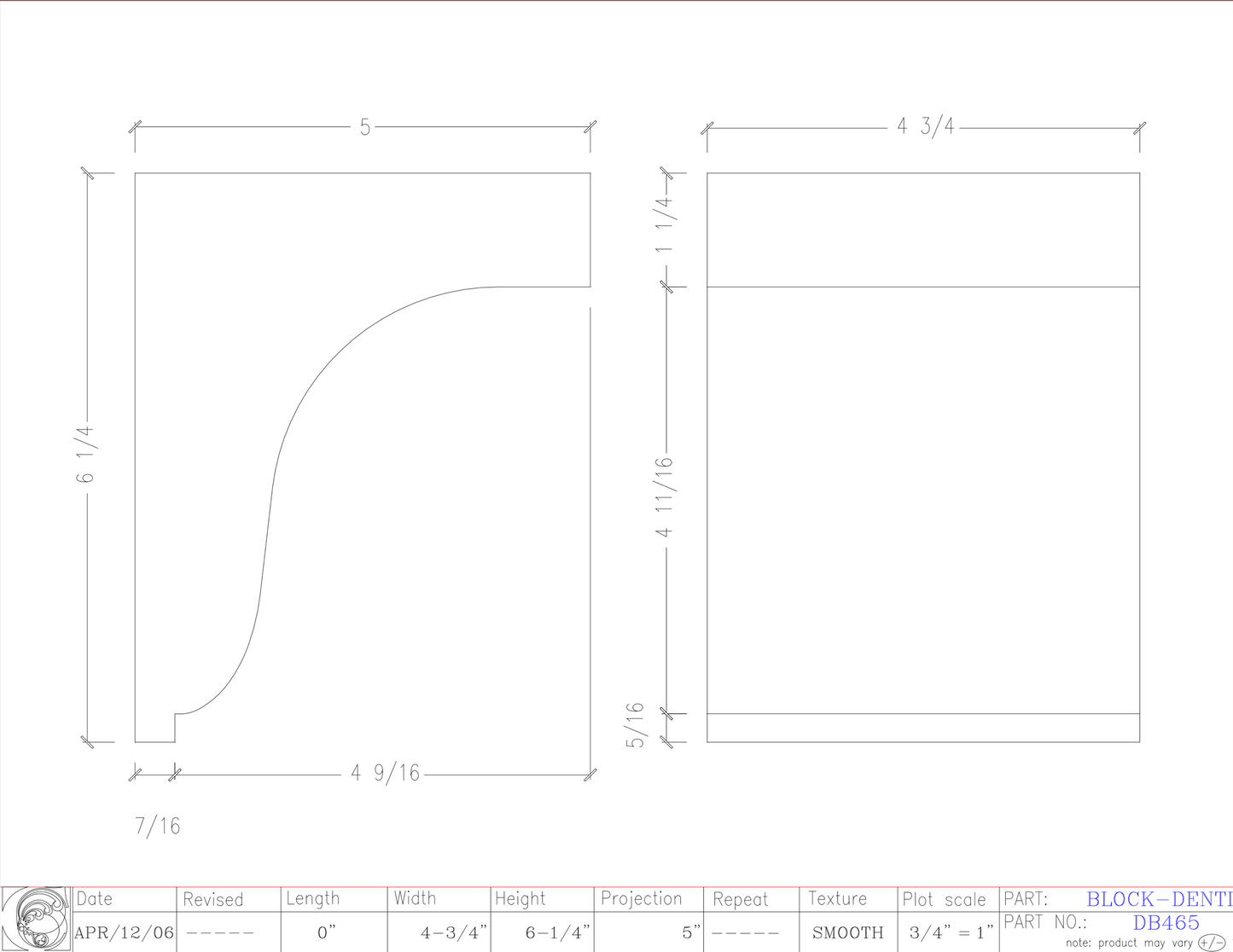 Dentil Block | DB465
