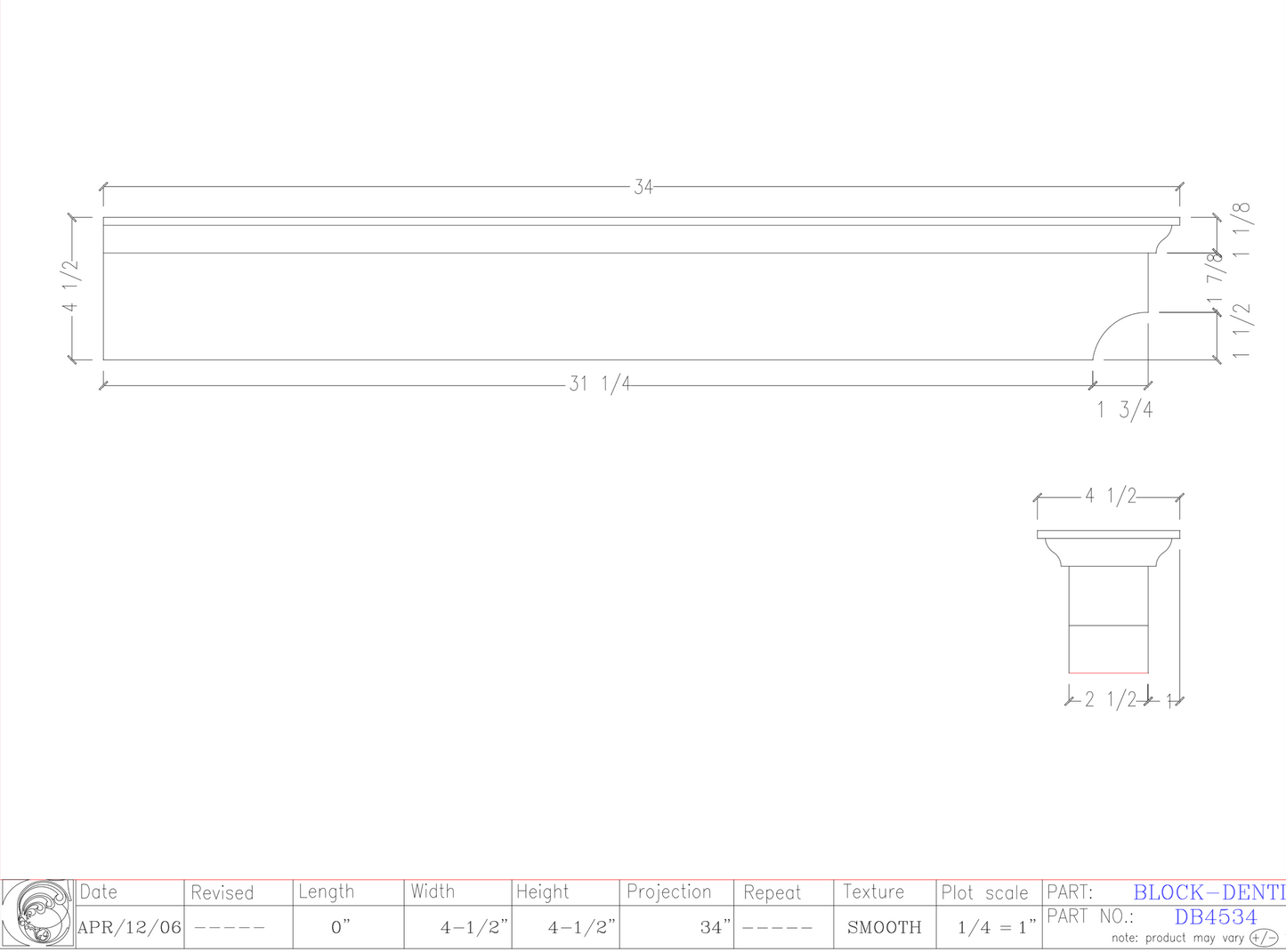 Dentil Block | DB4534