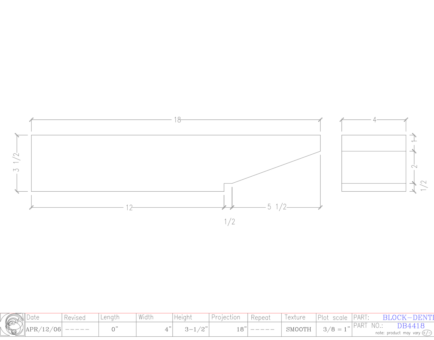 Dentil Block | DB4418