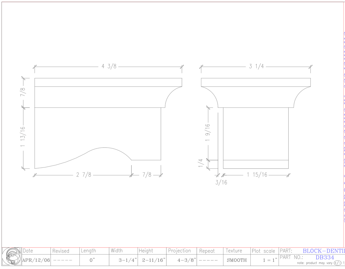 Dentil Block | DB334
