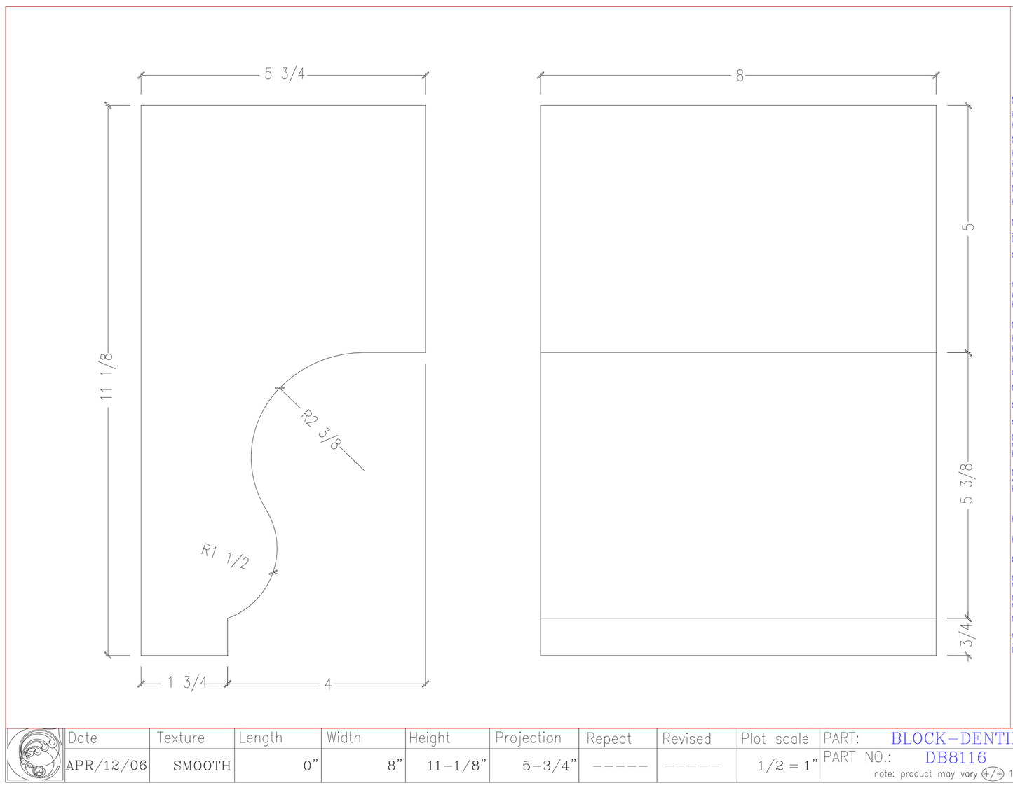 Dentil Block | DB8116