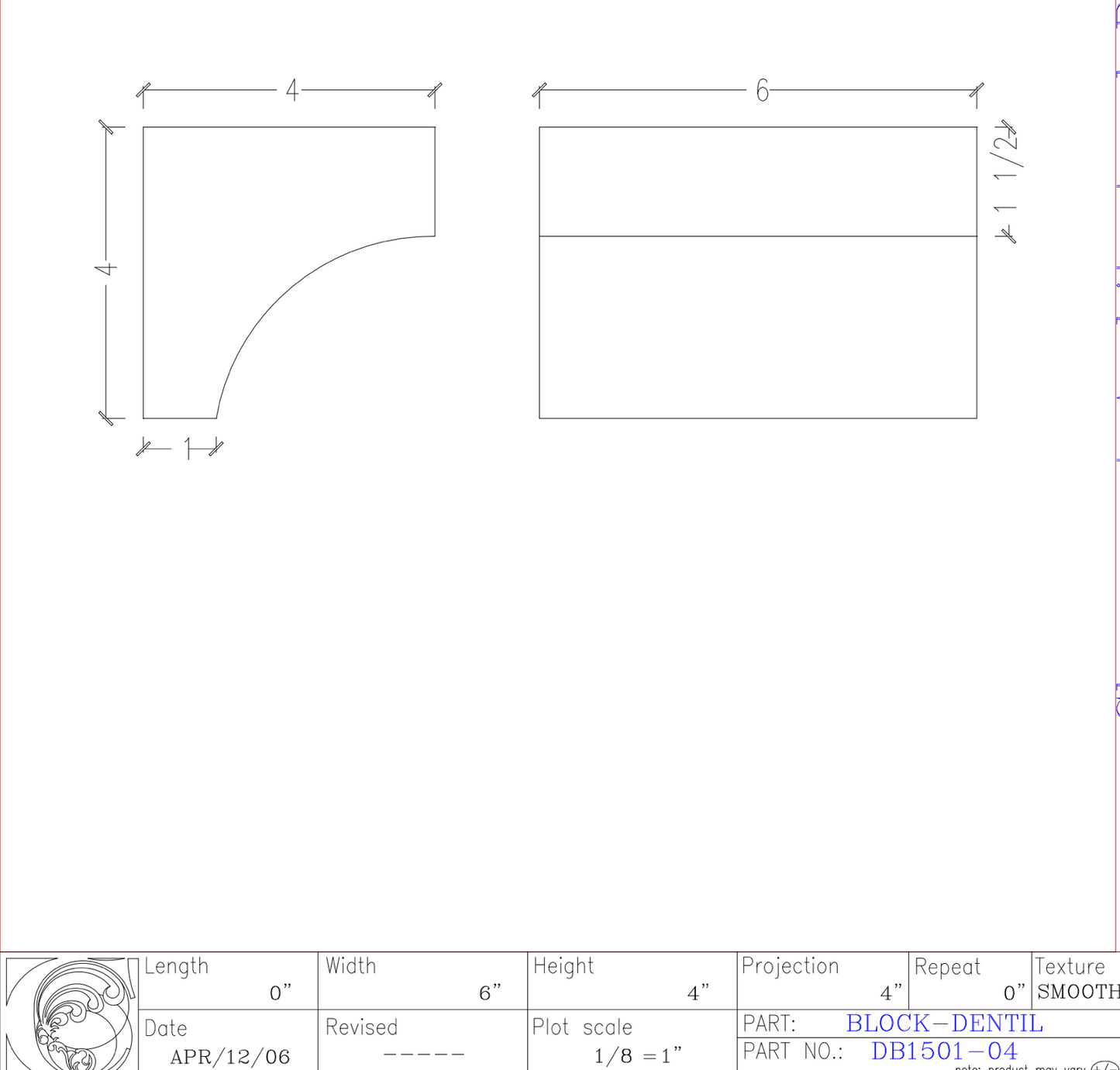 Dentil Block | DB1501-04
