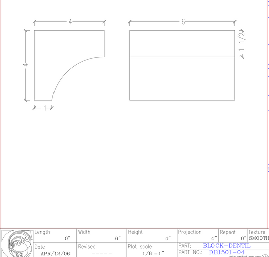 Dentil Block | DB1501-04
