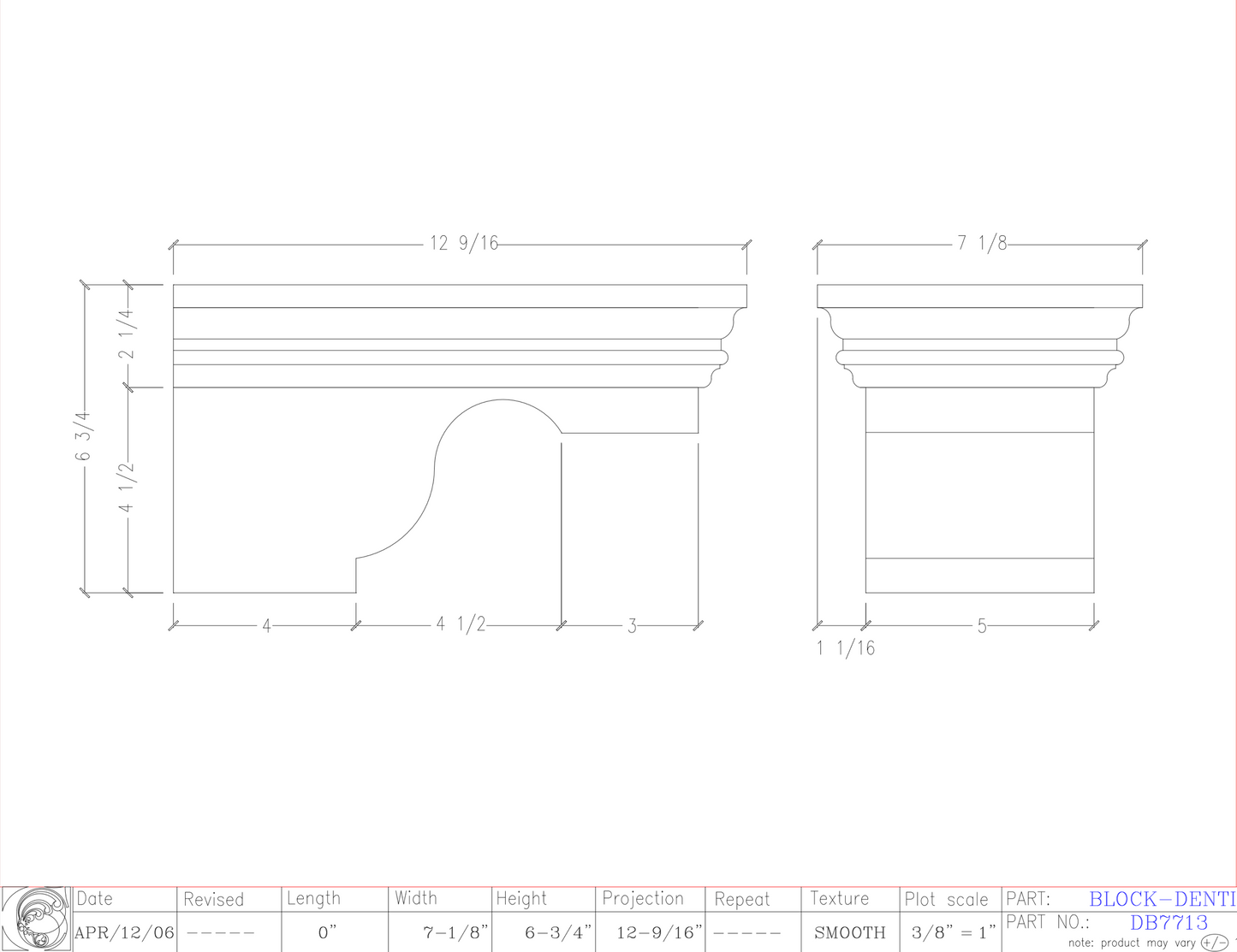 Dentil Block | DB7713