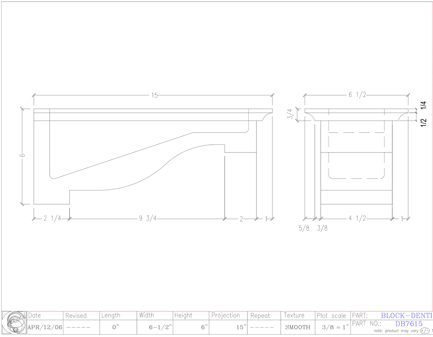 Dentil Block | DB7615