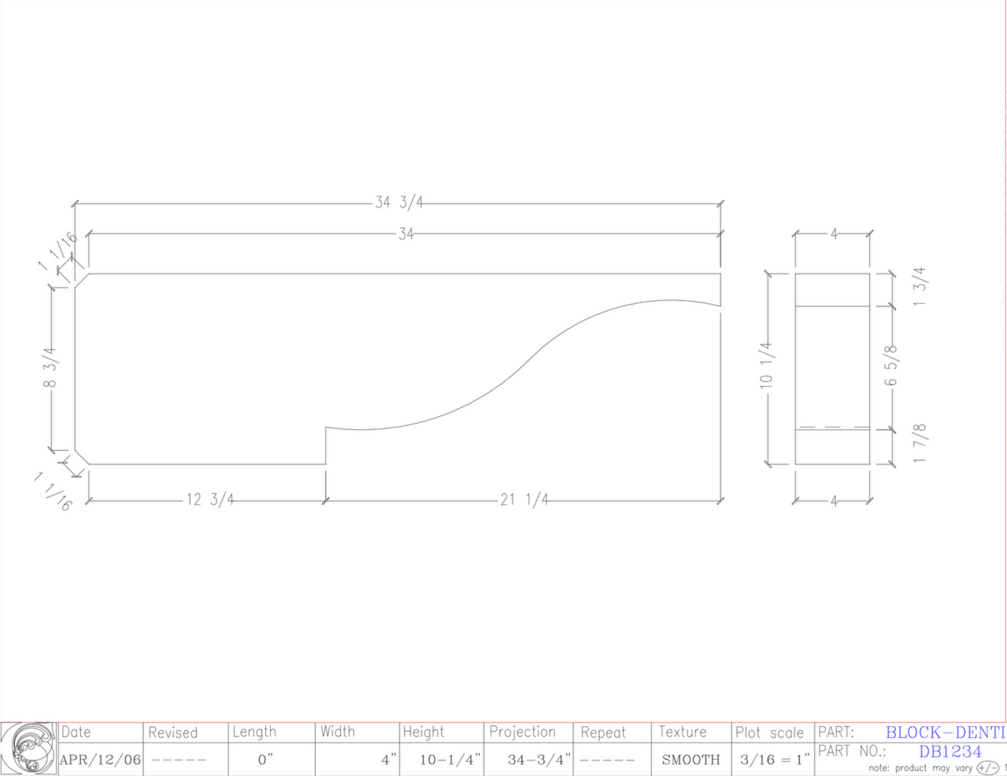 Dentil Block | DB1234