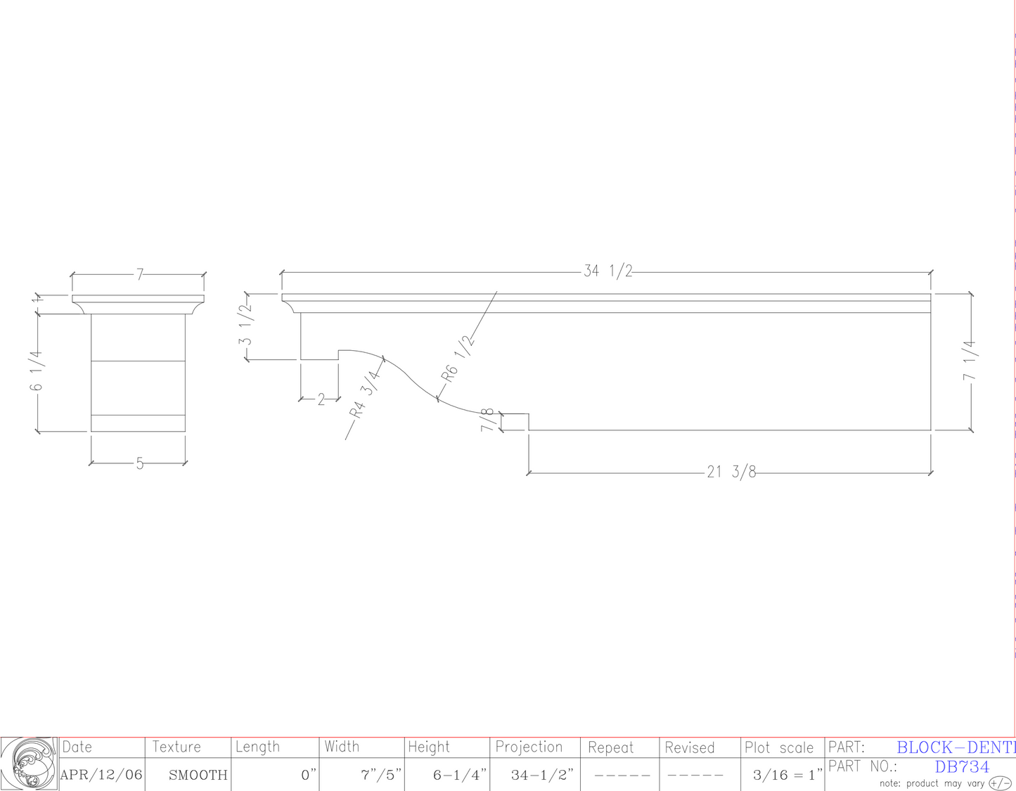 Dentil Block | DB734