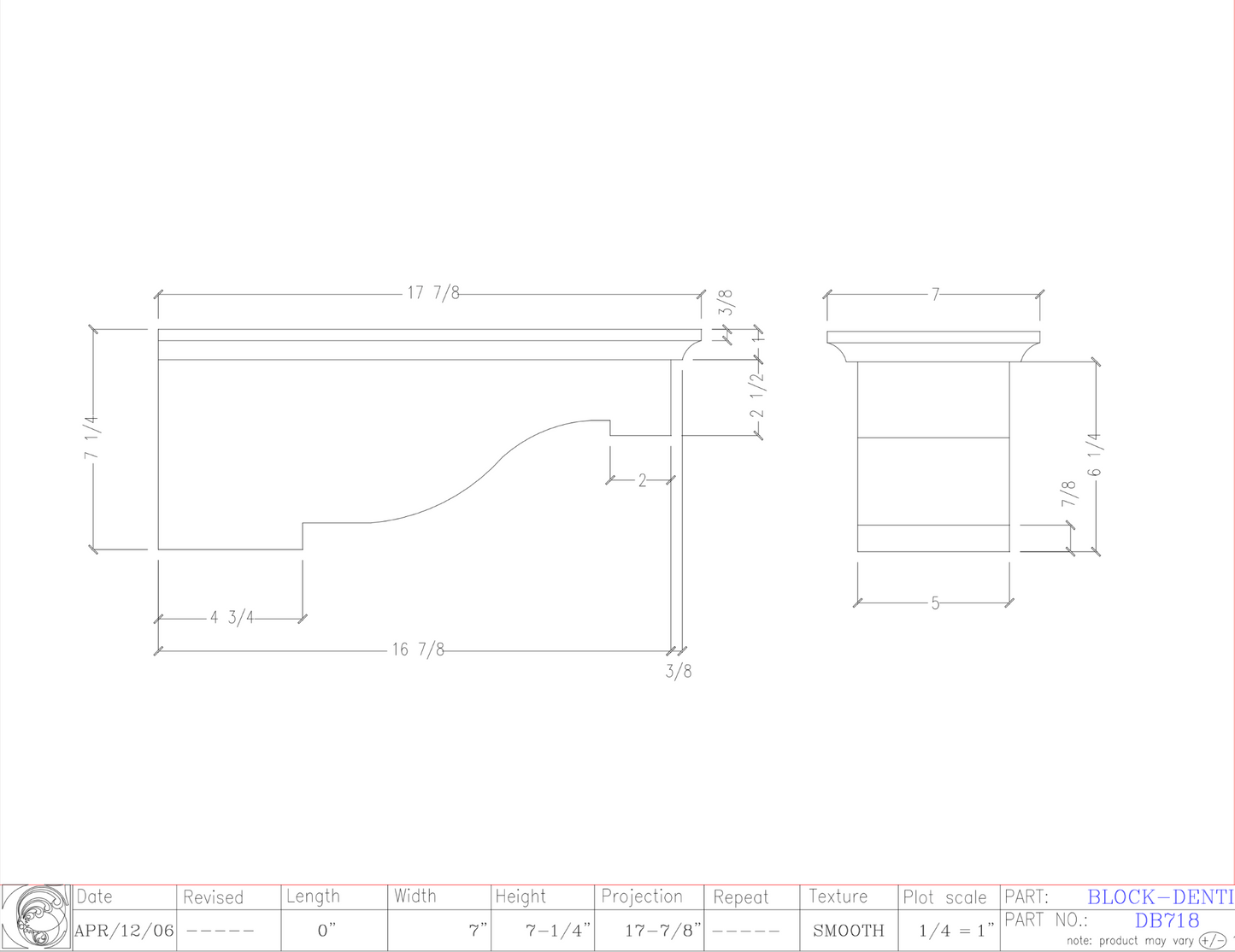 Dentil Block | DB718