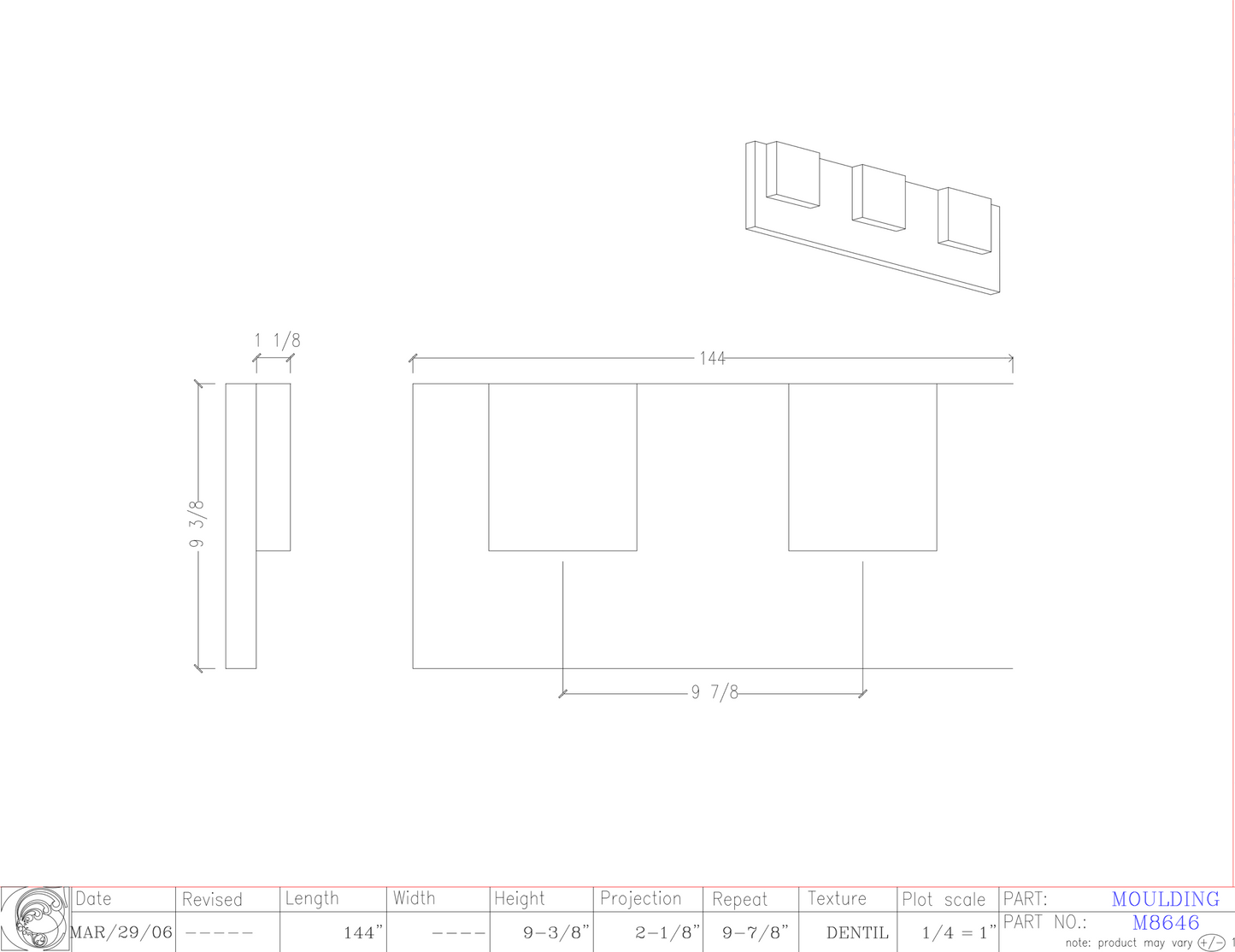 Dentil Fascia | M8646