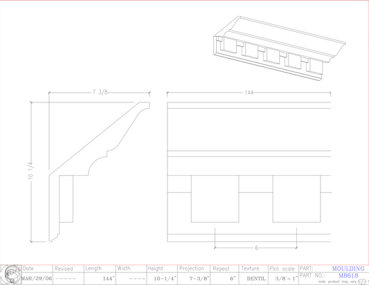 Crown Moulding with Dentil | M8618