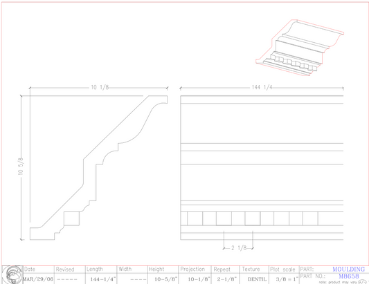 Crown Moulding with Dentil | M8658