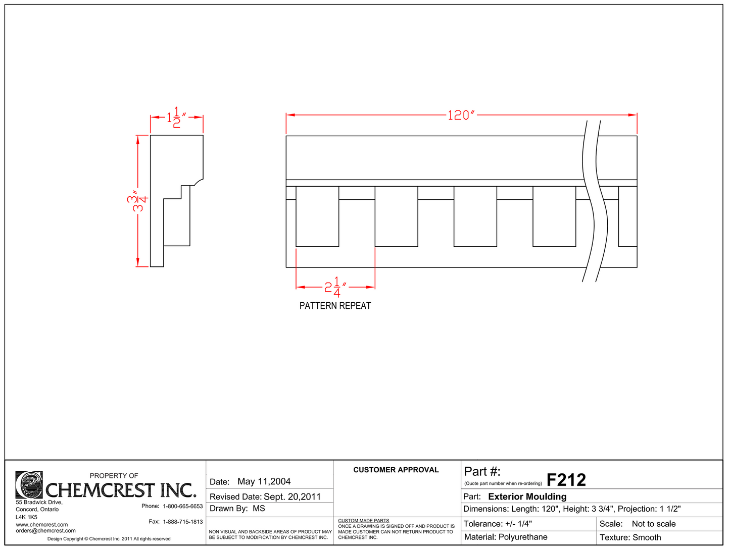 Small Dentil Moulding | F212