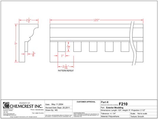 Header with Dentil | F210