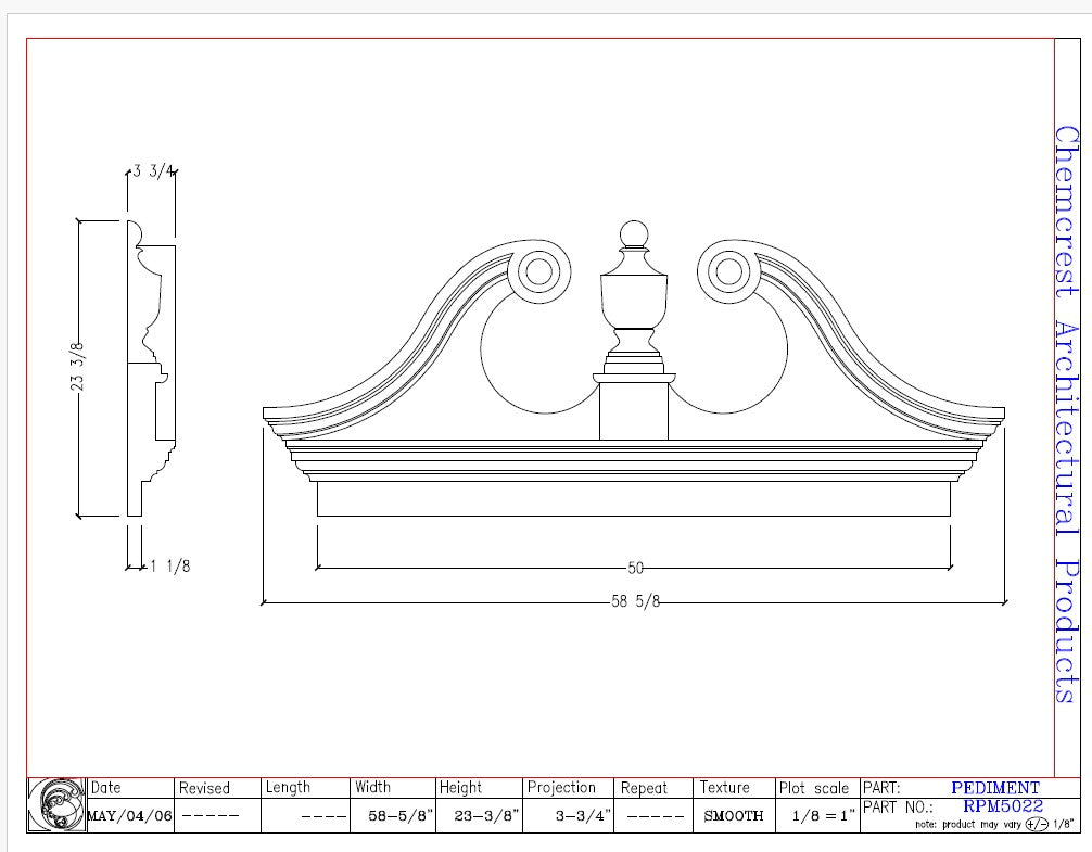 Rams Head Pediment with Mantle | RPM5022