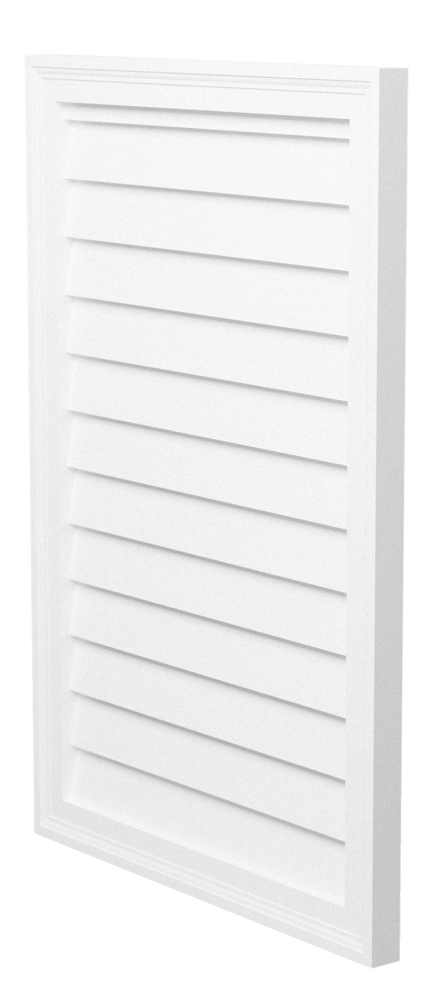 Decorative Rectangle Louver CRL2436, side view showing the 1 1/2 in projection