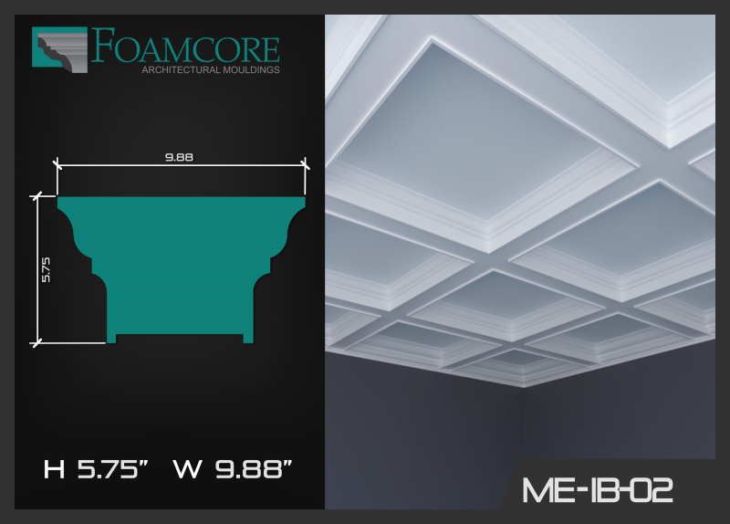 Deep Line Coffered Ceiling 9.88x5.5