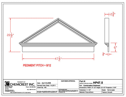 Peaked Pediment with Crosshead | HP47.5