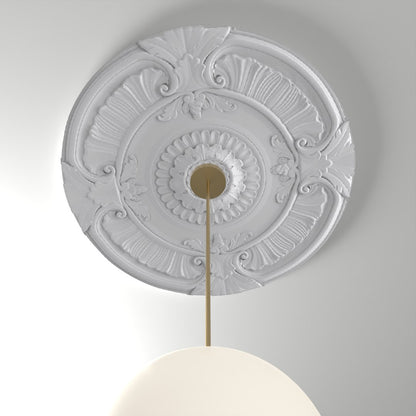 M41740 ceiling medallion installed with pendant light