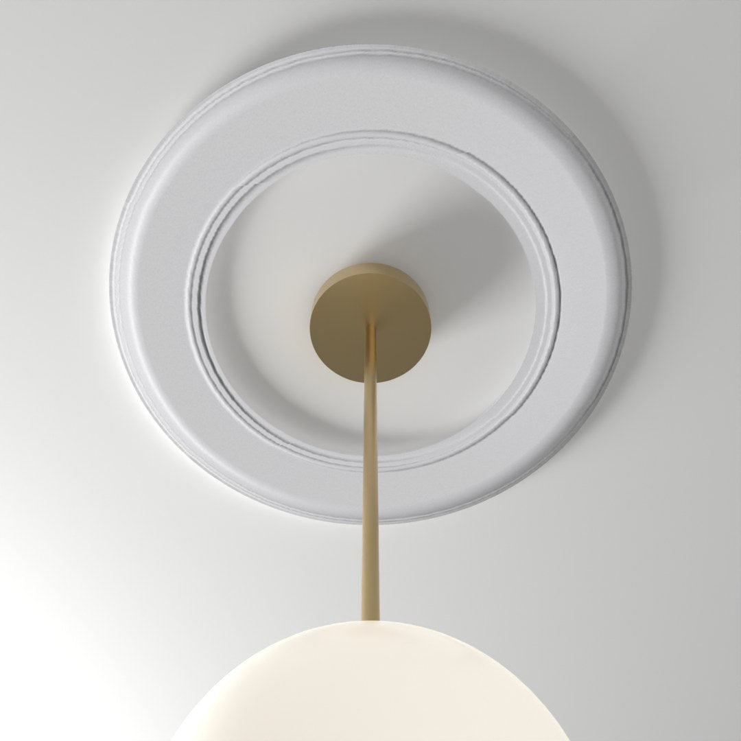 M500 ceiling medallion installed with pendant light